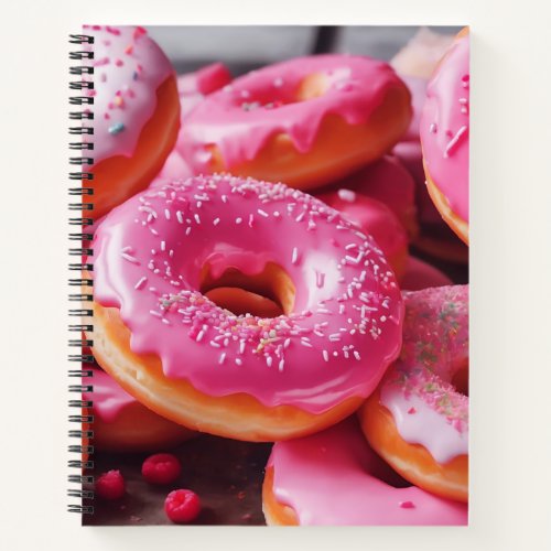 Pink Strawberry Donuts Notebook