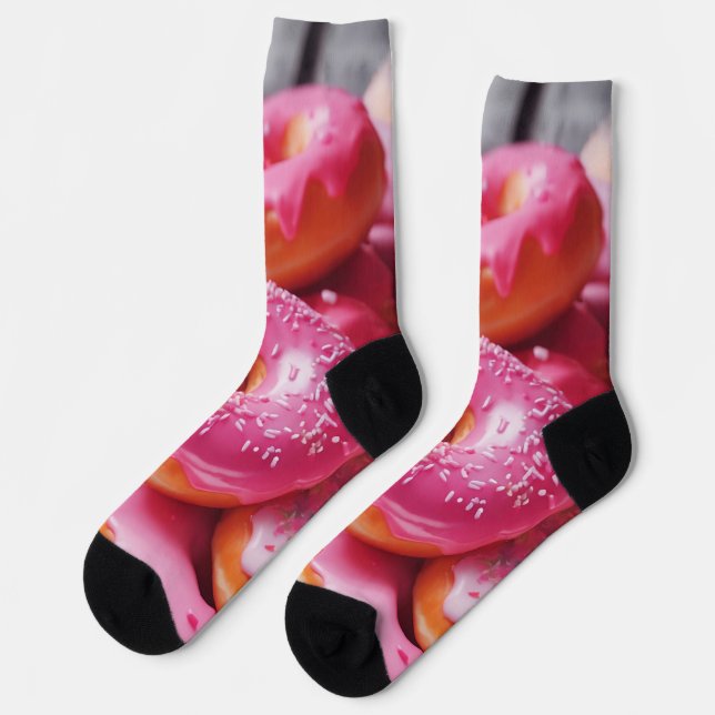Pink Strawberry Donuts Socks (Left)