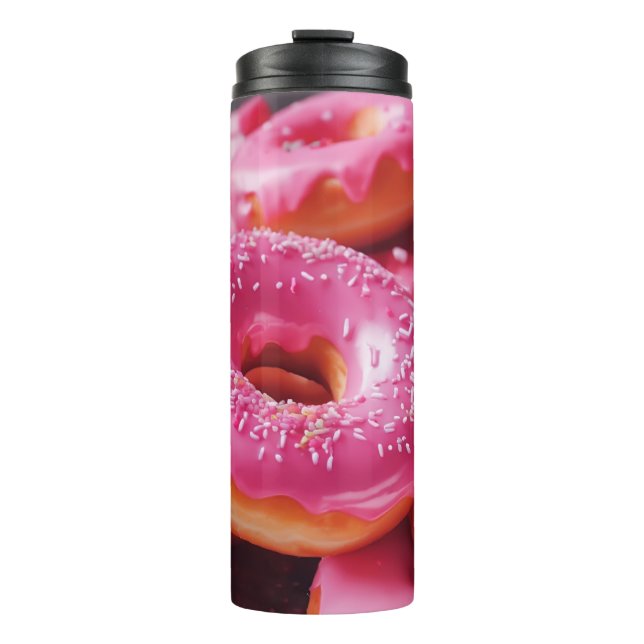 Pink Strawberry Donuts Thermal Tumbler (Front)