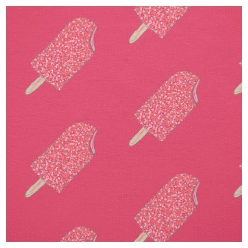 Pink Strawberry Eclair Ice Cream Popsicle Foodie Fabric