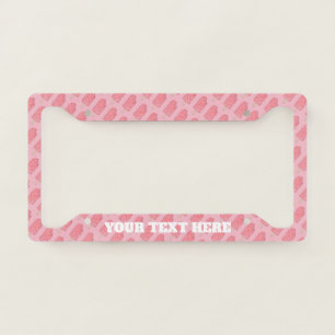 Pink Strawberry Eclair Ice Cream Popsicle License Plate Frame