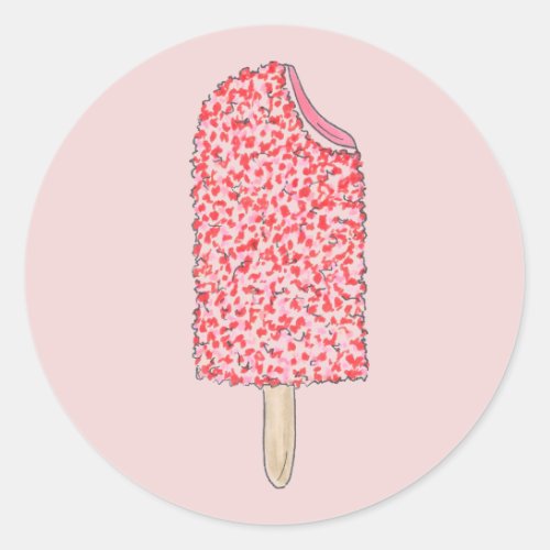 Pink Strawberry Eclair Ice Cream Popsicle Stickers