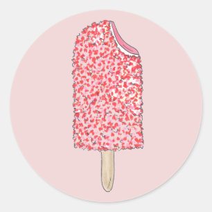Pink Strawberry Eclair Ice Cream Popsicle Stickers