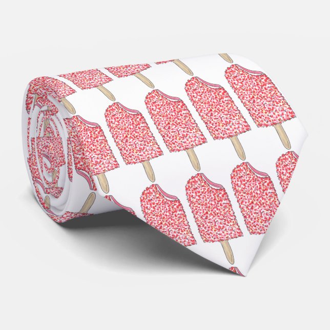 Pink Strawberry Eclair Shortcake Popsicle Pops Tie (Rolled)