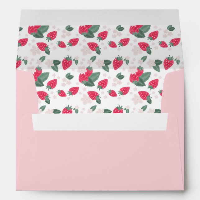 Pink Strawberry Envelope – Berry Theme Party (Back (Bottom))
