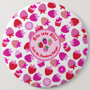 pink strawberry field summer bakery nature fruit button