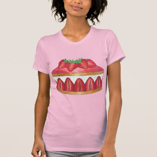 Pink Strawberry Fraisier Cake French Pastry Chef T-Shirt