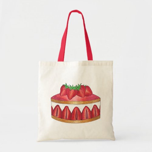 Pink Strawberry Fraisier Cake French Pastry Chef Tote Bag
