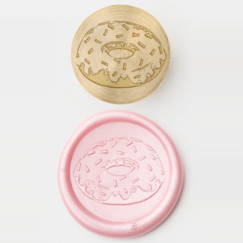 Pink Strawberry Frosted Doughnut Donut Sprinkles Wax Seal Stamp