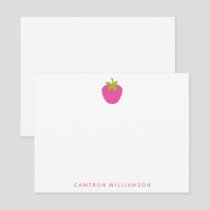 Pink Strawberry Fruit Personalized Stationery Note Card
