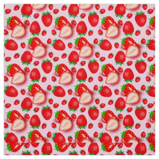 Pink  Strawberry  Fruit Themed Fabric