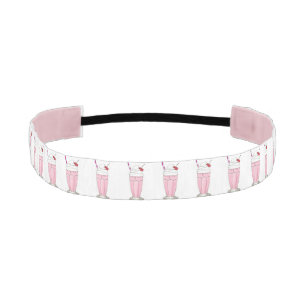 Pink Strawberry Ice Cream Shake Milkshake Dessert Athletic Headband