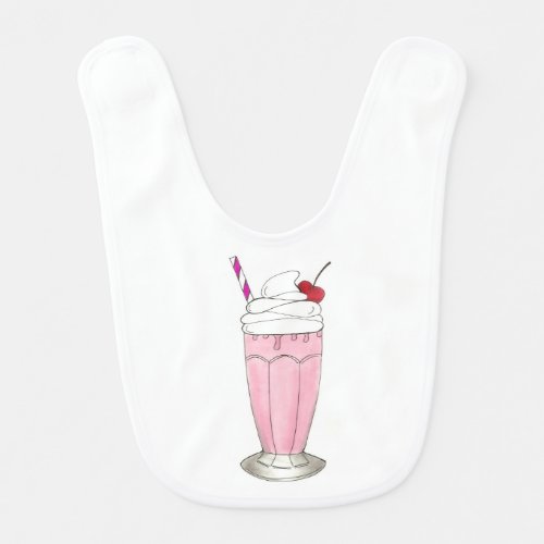 Pink Strawberry Ice Cream Shake Milkshake Dessert Bib