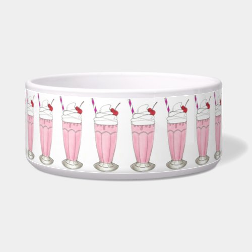 Pink Strawberry Ice Cream Shoppe Milkshake Dessert Bowl