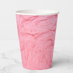 Pink Strawberry Ice Cream Texture Paper Cups