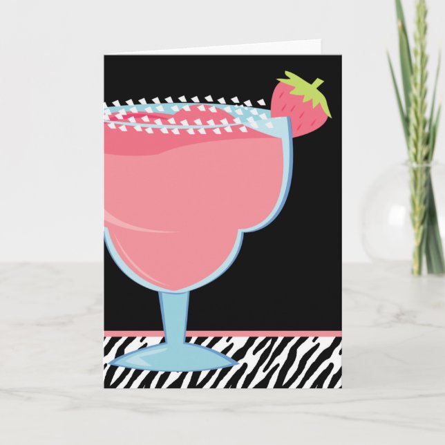 Pink Strawberry Margarita Drink Card (Front)