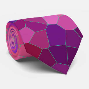 Pink Strawberry Mosaic Pattern Neck Tie