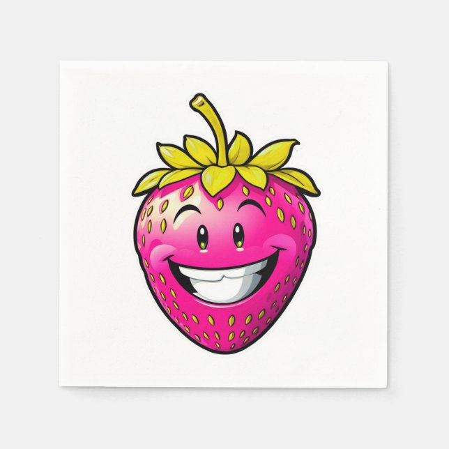 Pink Strawberry  Napkins (Front)