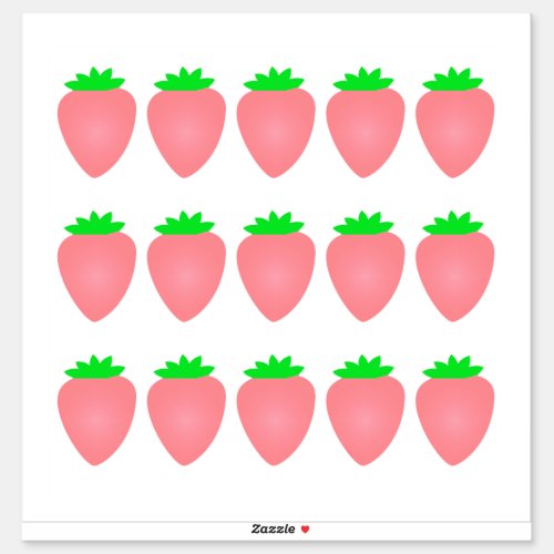 Pink Strawberry Pattern Baby Shower Birthday Party Sticker