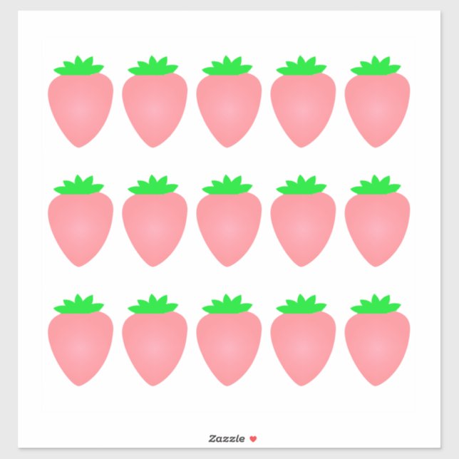 Pink Strawberry Pattern Baby Shower Birthday Party Sticker (Sheet)