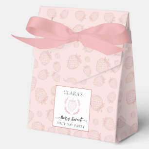 Pink Strawberry Pattern Birthday Favor Boxes