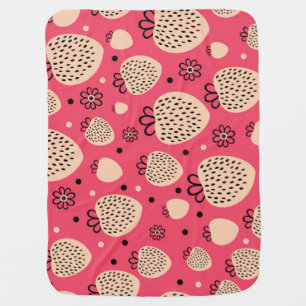 Pink strawberry pattern: seamless sweet design baby blanket