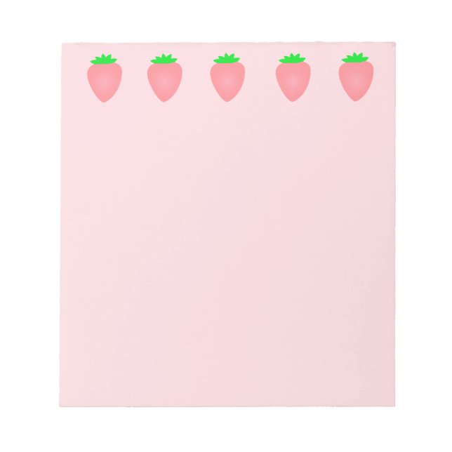 Pink Strawberry Patterns Baby Shower Summer 2025 Notepad (Front)