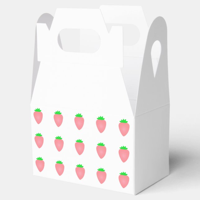 Pink Strawberry Patterns Birthdays Baby Showers Favor Boxes (Opened)
