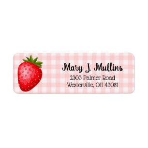 Pink Strawberry   Pink Gingham Label