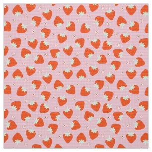 Pink Strawberry Print Fabric