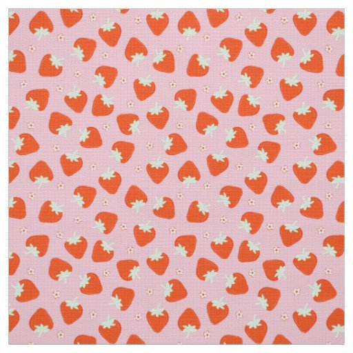 Pink Strawberry Print Fabric