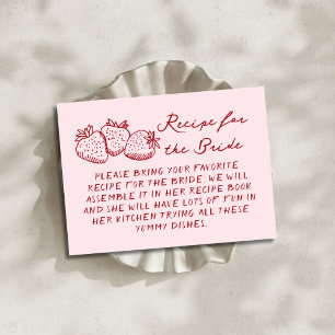 Pink Strawberry Recipe for the Bride Bridal Shower Enclosure Card