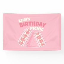 Pink Strawberry Sandwich Birthday Picnic Party