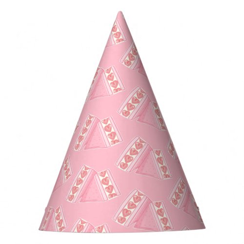 Pink Strawberry Sandwich Birthday Picnic Party Hat