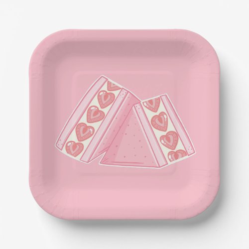 Pink Strawberry Sandwich Party Paper Plates