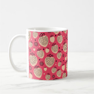 pink strawberry seamless pattern coffee mug