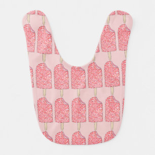 Pink Strawberry Shortcake Ice Cream Pop Popsicles Baby Bib
