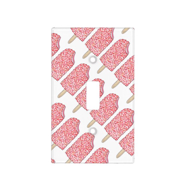 Pink Strawberry Shortcake Ice Cream Popsicle Pop Light Switch Cover (Front)