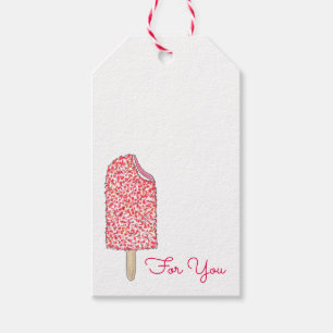 Pink Strawberry Shortcake Ice Cream Popsicle Sweet Gift Tags