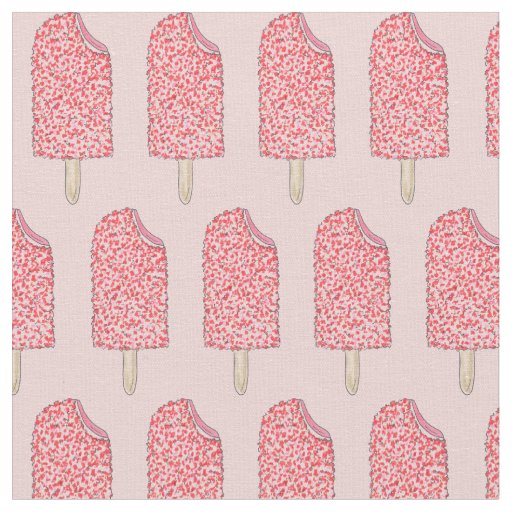 Pink Strawberry Shortcake Pops Popsicles Fabric
