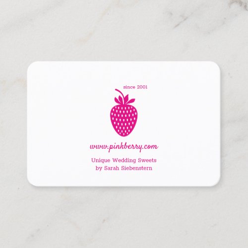PINK STRAWBERRY Simple Modern Logo  Business Card