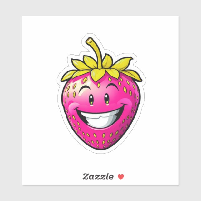 Pink Strawberry  Sticker (Sheet)