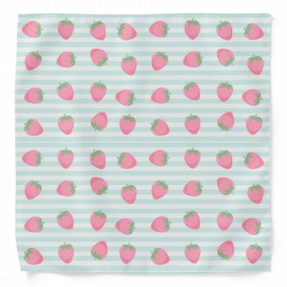 Pink Strawberry Stripes Bandana