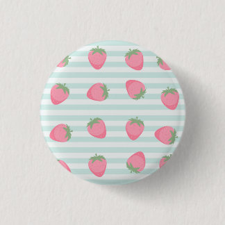 Pink Strawberry Stripes Button