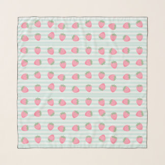 Pink Strawberry Stripes Scarf