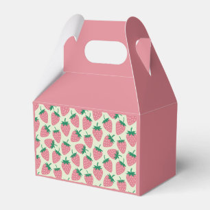 Pink Strawberry Summer Pattern Favor Boxes