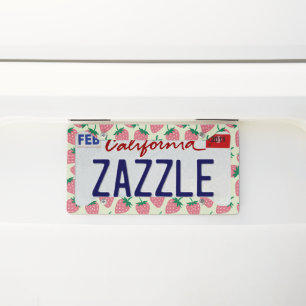Pink Strawberry Summer Pattern License Plate Frame