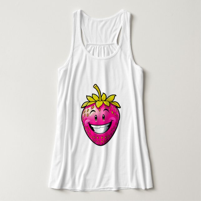 Pink Strawberry  Tank Top (Design Front)