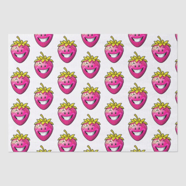 Pink Strawberry  Tissue Paper (Front)