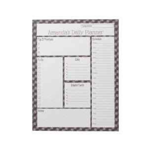 Pink Streamer Abstract Design Daily Planner Notepad